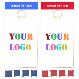Your Logo or Photo Cornhole Set Template with Text