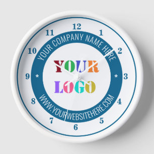 Your Logo or Photo Custom Text and Colors Clock