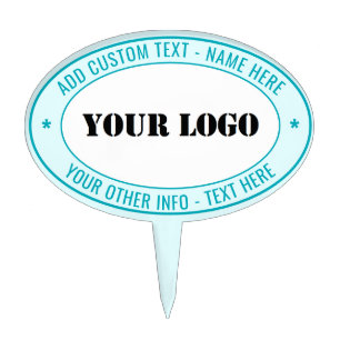 Your Logo or Photo Custom Text Cake Topper Example