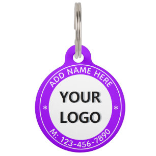 Your Logo or Photo Custom Text Info Pet ID Tag