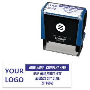 Your Logo or Photo Name Address Self-inking Stamp