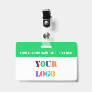 Your Logo or Photo Name Business Badge Example