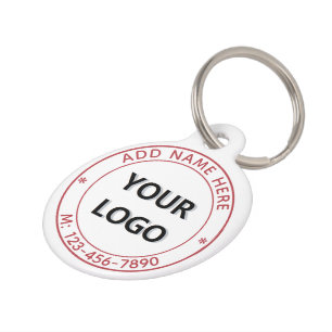 Your Logo or Photo Name or Custom Text Pet ID Tag