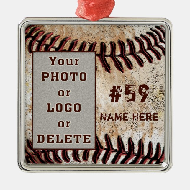 Your Logo or Photo Personalized Baseball Ornaments (Front)
