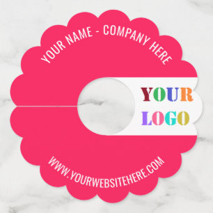 Your Logo or Photo Text and Colors Wine Glass Tag