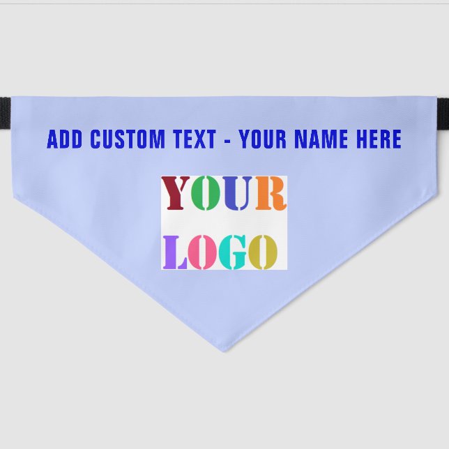 Your Logo or Photo Text Pet Bandana Collar Example (Front)