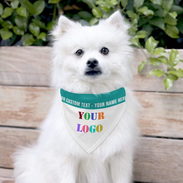 Your Logo or Photo Text Pet Bandana Collar Example (Dog)