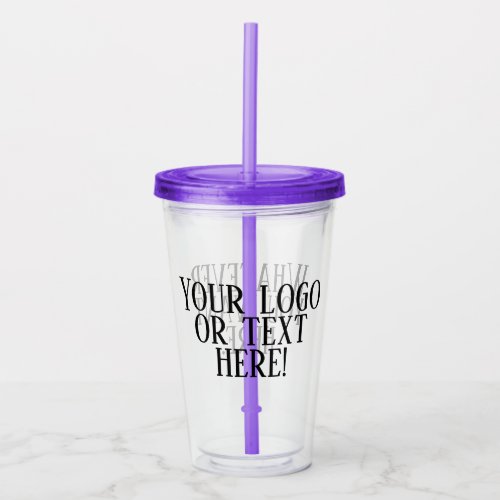 Your Logo Or Text Cold Drink Acrylic Tumbler