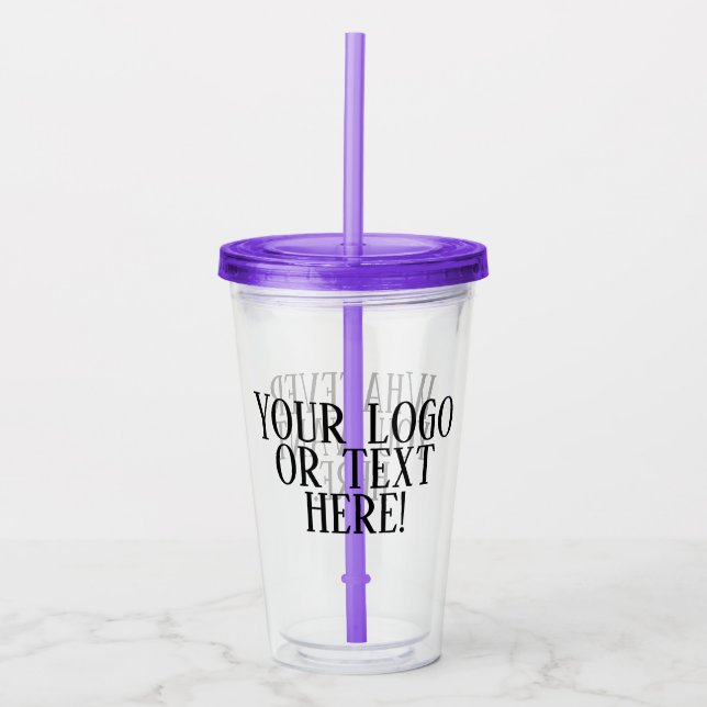 Your Logo Or Text Cold Drink Acrylic Tumbler (Front)