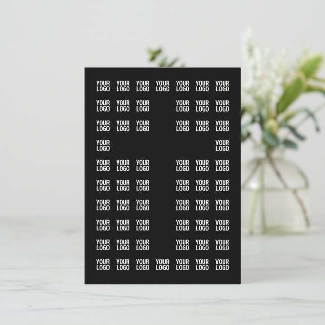Your Logo or Uploaded Image | Cross Pattern  Note Card (Standing Front)