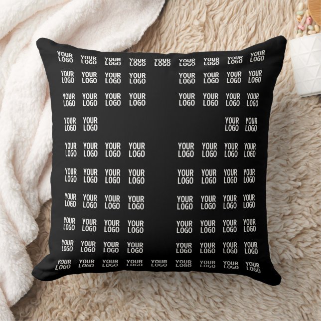 Your Logo or Uploaded Image | Cross Pattern  Throw Pillow (Blanket)