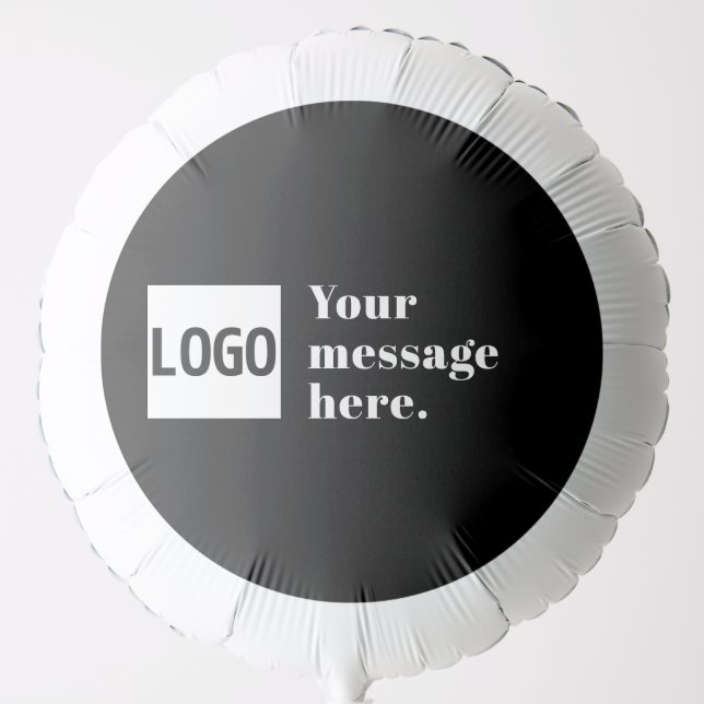 Your Logo or Uploaded Image & Editable Retro Text Balloon (Front)