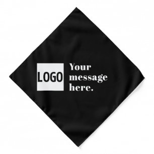 Your Logo or Uploaded Image & Editable Retro Text Bandana
