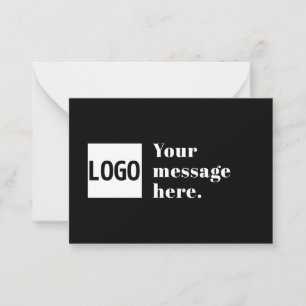 Your Logo or Uploaded Image & Editable Retro Text Note Card