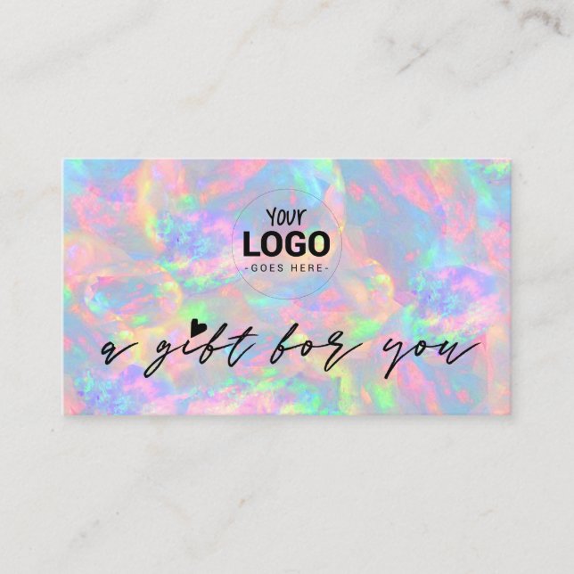 your logo pastel opal texture gift certificate (Front)