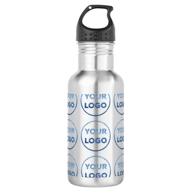 Your Logo Pattern on White Stainless Steel Water Bottle (Front)