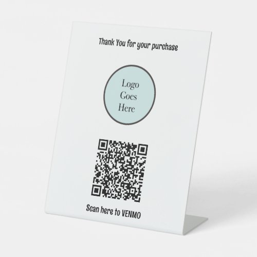 Your Logo Payment QR Code Small Business Thank You Pedestal Sign