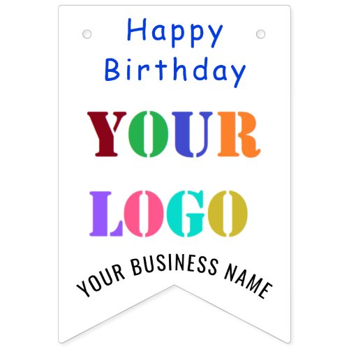 Your Logo Personalized Business Birthday Party Bunting Flags