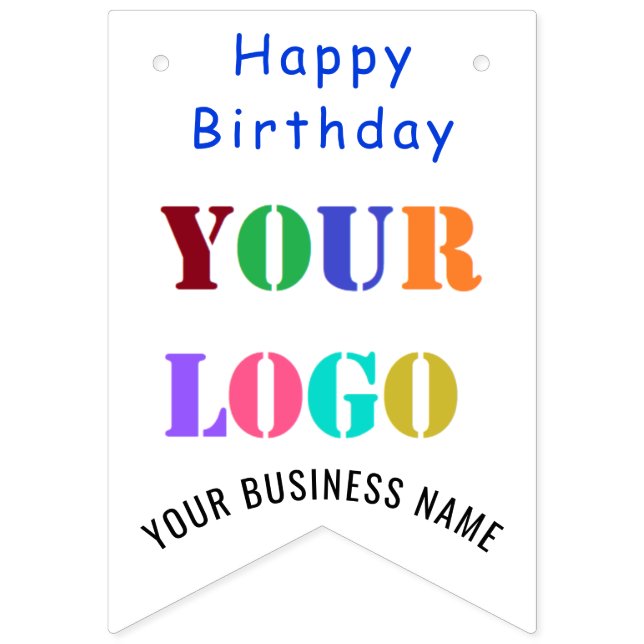 Your Logo Personalized Business Birthday Party Bunting Flags (First Flag)