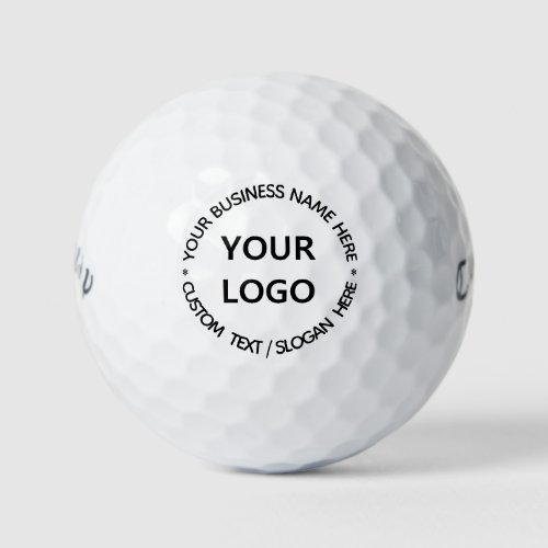 Your Logo Photo and Custom Text Stamp Golf Balls