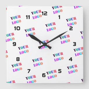 Your Logo Photo Business Promotional Personalized Square Wall Clock