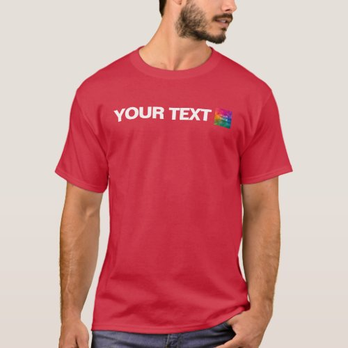 Your Logo Photo Image Mens Red Template Christmas T_Shirt