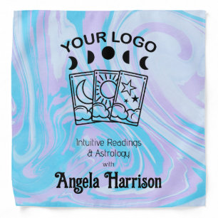 Your Logo Pink & Blue Marble Swirl Tarot Cloth Bandana