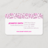 Your Logo Pink Leopard Print Rockabilly Pattern Business Card (Back)