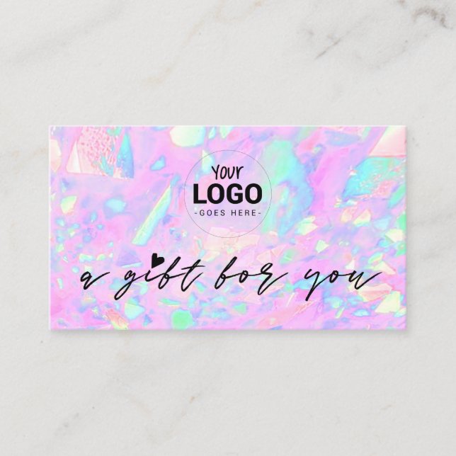 your logo pink opal inspired gift certificate (Front)