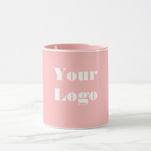 Your Logo Pink White  Mug (Center)