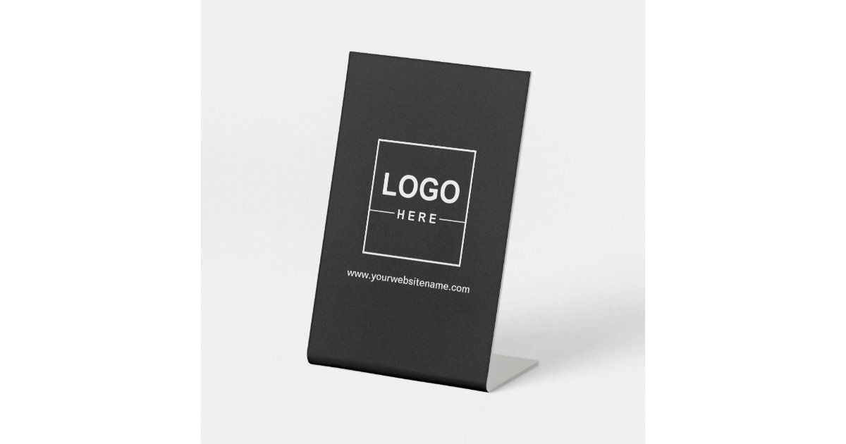 Your Logo Professional Black Pedestal Sign | Zazzle