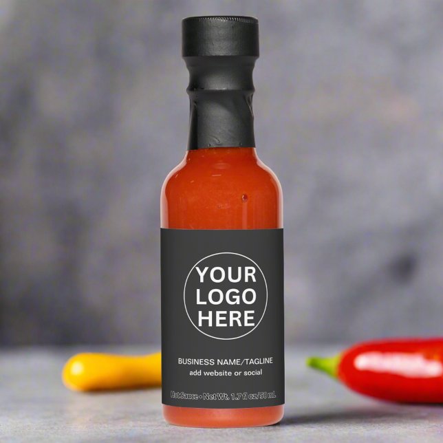 Your Logo Professional Business Promotional Gray Hot Sauces (Creator Uploaded)