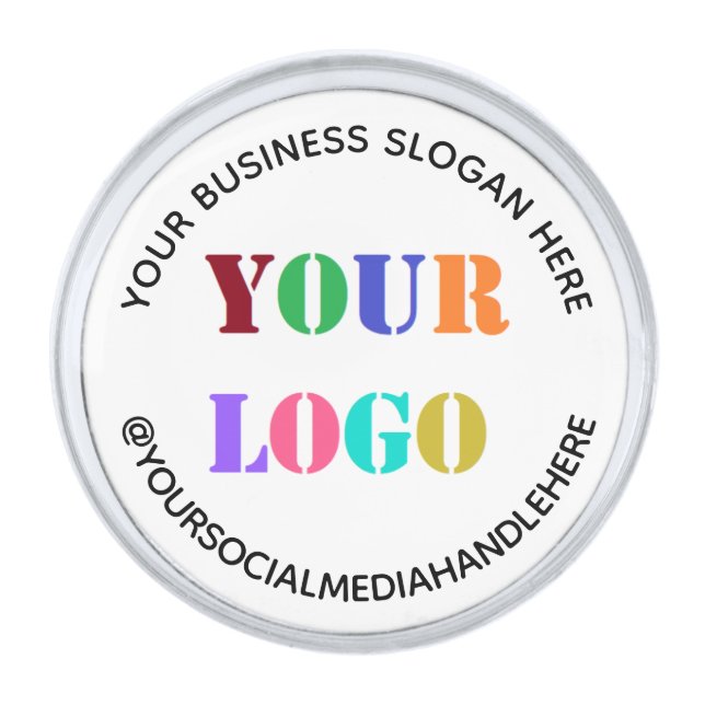 Your Logo Proffesional Lapel Pin Social Media Name (Front)