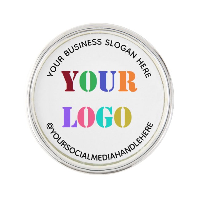 Your Logo Promotional Social Media Name Lapel Pin  (Front)