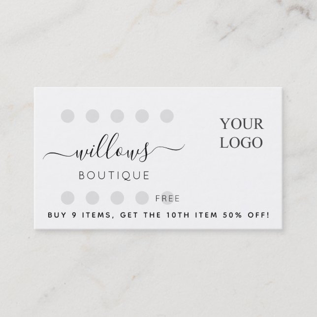 Your Logo Punch Card Business Card (Front)