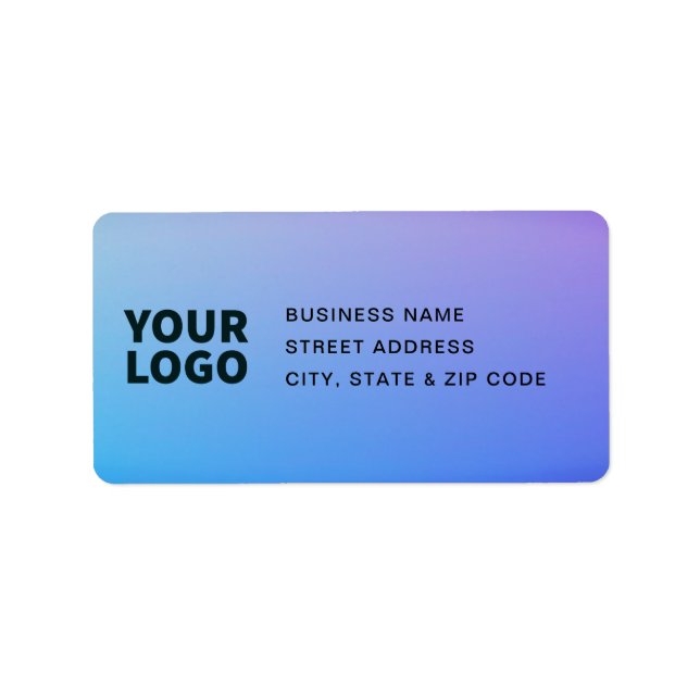 Your Logo | Purple Blue Green Ombre Label (Front)