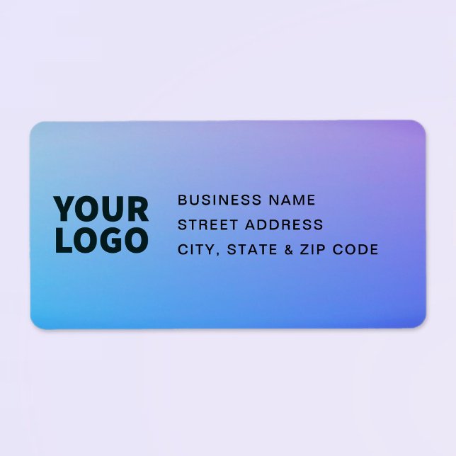 Your Logo | Purple Blue Green Ombre Label (Creator Uploaded)