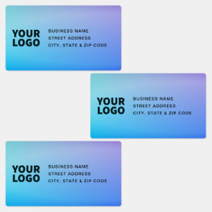 Your Logo   Purple Blue Green Ombre Labels