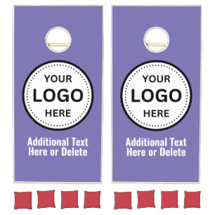 Your Logo Purple Custom Business Cornhole Set