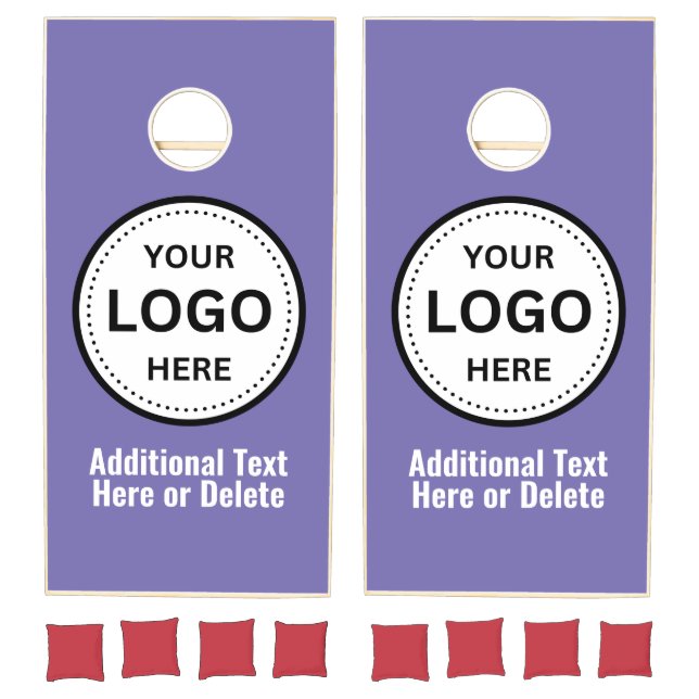Your Logo Purple Custom Business Cornhole Set (Set)