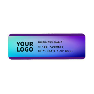 Your Logo Purple Turquoise Green Ombre Label