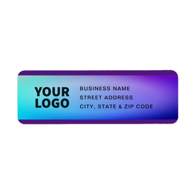 Your Logo | Purple Turquoise Green Ombre Label (Front)