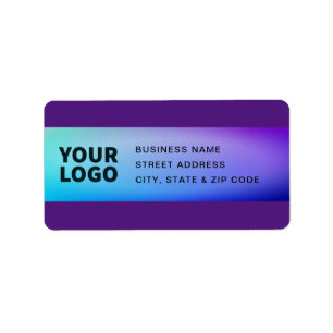 Your Logo Purple Turquoise Green Ombre Label