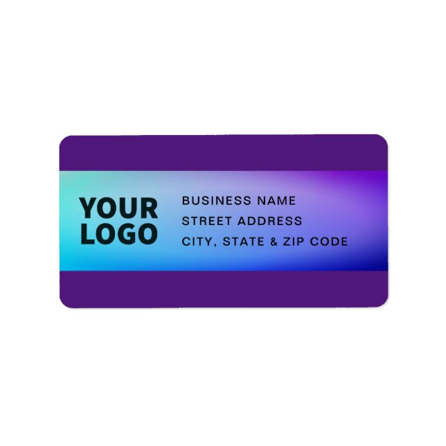 Your Logo | Purple Turquoise Green Ombre Label (Front)