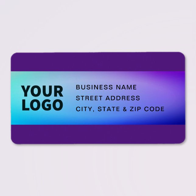 Your Logo | Purple Turquoise Green Ombre Label (Creator Uploaded)