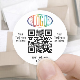 Your Logo &amp; QR Code Business Website Promotional Classic Round Sticker