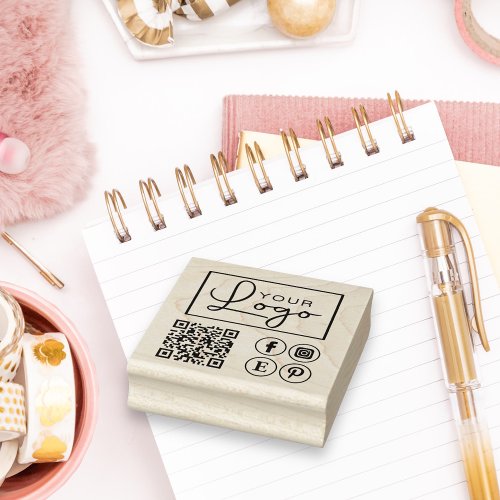 Your Logo QR Code Custom Business Rubber Stamp