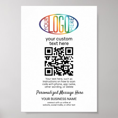Your Logo  QR Code Modern Professional Business  Poster
