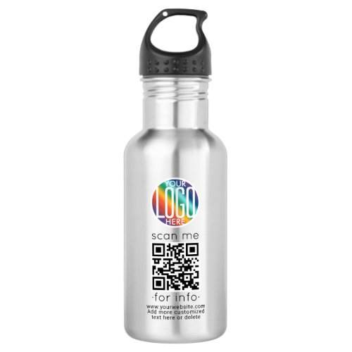 Your Logo  QR Code Promotional Corporate Branded Stainless Steel Water Bottle