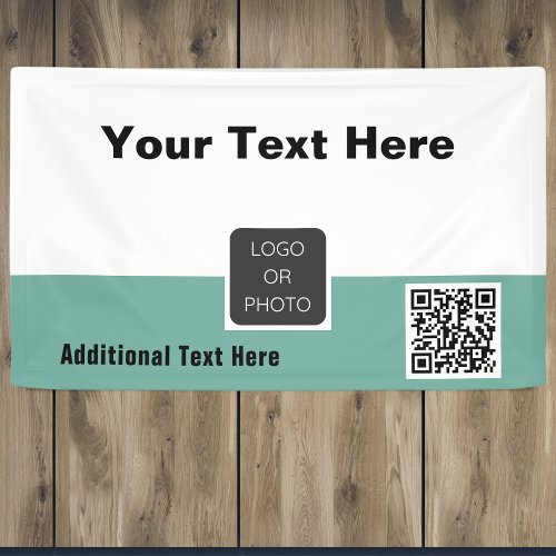 Your Logo QR code Simple Minimal Business Banner